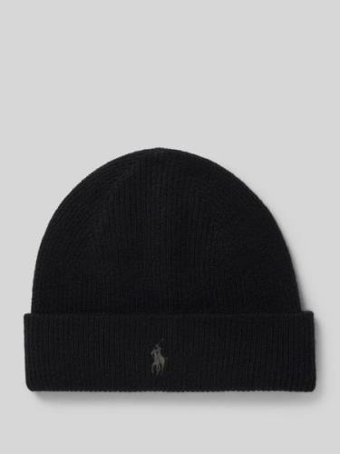 Polo Ralph Lauren Beanie aus Kaschmir mit Label-Stitching in Black, Gr...