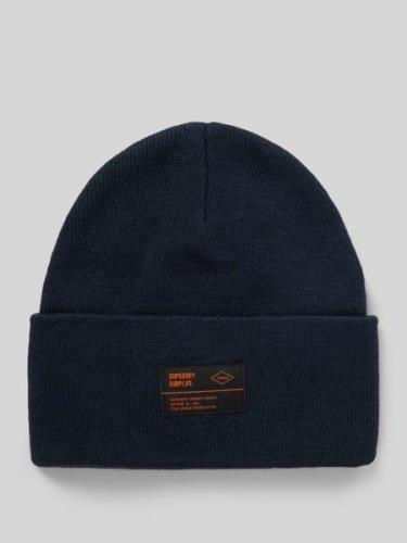 Superdry Beanie mit Label-Patch Modell 'WORKWEAR' in Marine, Größe 1