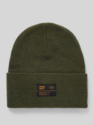 Superdry Beanie mit Label-Patch Modell 'WORKWEAR' in Oliv, Größe 1