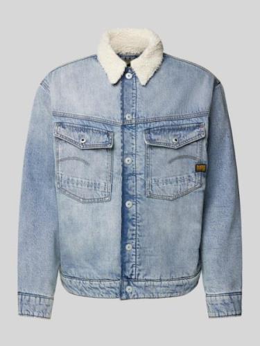 G-Star Raw Jeansjacke mit Futter aus Kunstfell in Hellblau, Größe S