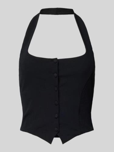 Gina Tricot Top mit Neckholder in Black, Größe L