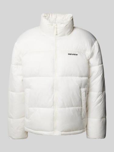 REVIEW Steppjacke mit Stehkragen in Offwhite, Größe XS