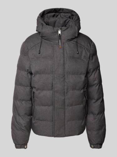 Superdry Steppjacke mit Label-Details in Anthrazit Melange, Größe XXL