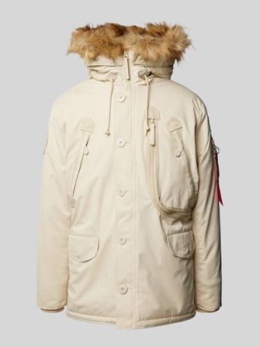 Alpha Industries Parka mit Stehkragen in Offwhite, Größe M