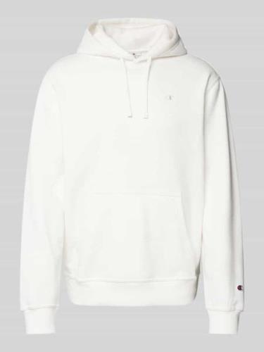 CHAMPION Hoodie mit Label-Stitching in Offwhite, Größe L