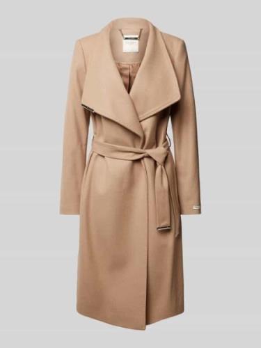 Ted Baker Wollmantel mit Bindegürtel Modell 'ROSE' in Camel, Größe 42