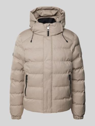 Superdry Steppjacke mit Label-Details in Sand Melange, Größe XXL