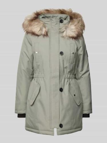 Only Taillierter Parka mit Kunstfellbesatz Modell 'IRIS' in Schilf, Gr...