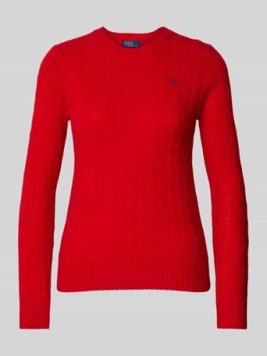 Polo Ralph Lauren Pullover mit Zopfmuster Modell 'JULIANNA' in Rot, Gr...