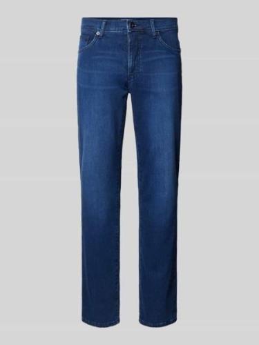 Brax Slim Fit Jeans mit Knopfverschluss Modell 'CADIZ' in Marine, Größ...