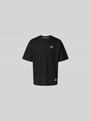 Evisu T-Shirt mit Label-Print in Black, Größe L