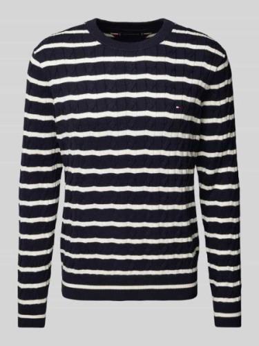 Tommy Hilfiger Strickpullover mit gerippten Abschlüssen in Marine, Grö...