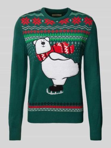 Montego Weihnachtspullover mit Rundhalsausschnitt Modell 'Ice bear' in...