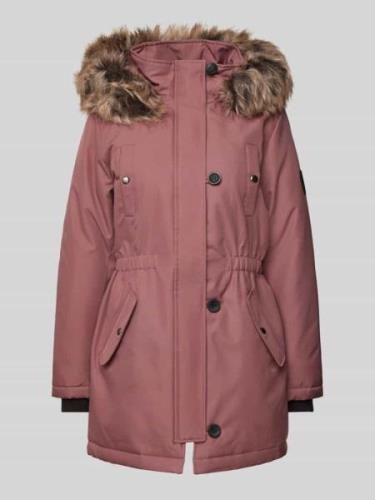 Only Taillierter Parka mit Kunstfellbesatz Modell 'IRIS' in Mauve, Grö...