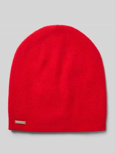 Seeberger Beanie aus reinem Kaschmir mit Label-Detail in Rot, Größe 1