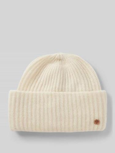 Fraas Beanie mit Label-Detail in Offwhite, Größe 1