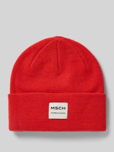 MSCH Copenhagen Beanie mit Label-Patch Modell 'Mojo' in Rot, Größe 1