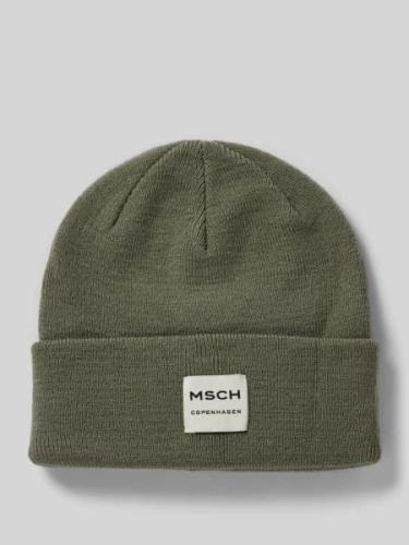 MSCH Copenhagen Beanie mit Label-Patch Modell 'Mojo' in Khaki, Größe 1