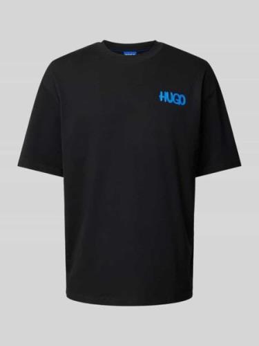 Hugo Blue Oversized T-Shirt mit Label-Print Modell 'Nimayliti' in Blac...