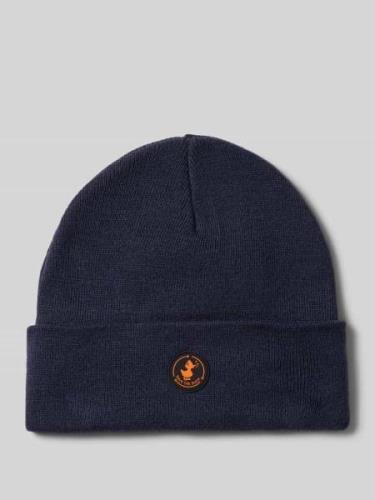 SAVE THE DUCK Beanie mit Label-Patch Modell 'LOU' in Marine, Größe 1