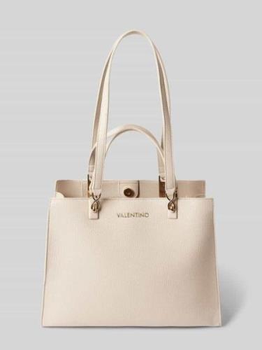 VALENTINO BAGS Handtasche mit Label-Print Modell 'STEREO' in Ecru, Grö...