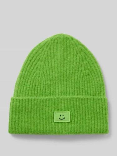 Jake*s Casual Beanie mit Motiv-Patch und Woll-Anteil in Apfel, Größe 1