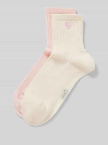 Jake*s Casual Socken mit Motiv-Print in Rosa, Größe 35-38