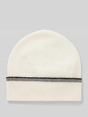 Christian Berg Woman Wollbeanie mit Umschlag in Ripp-Optik in Offwhite...