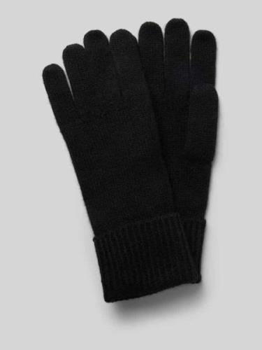 Christian Berg Woman Handschuhe aus Kaschmir mit Umschalg in Black, Gr...