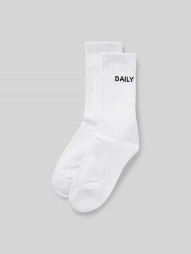 DAILY PAPER Socken mit Label-Print im 2er-Pack in Weiss, Größe 1