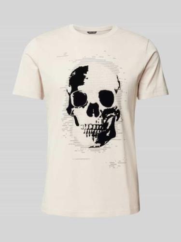 Antony Morato T-Shirt mit Motiv-Print in Beige, Größe L