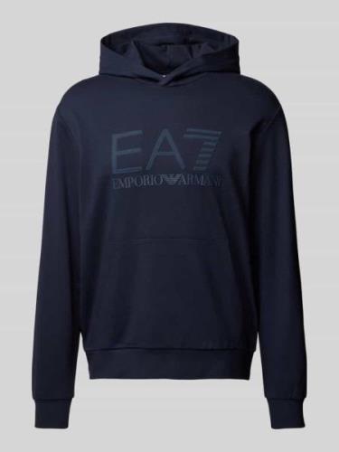 EA7 Emporio Armani Hoodie mit Label-Print in Marine, Größe L