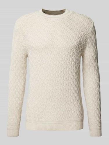 GABBA Strickpullover mit Rundhalsausschnitt Modell 'AKSLA' in Offwhite...