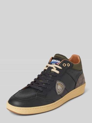 Blauer USA Ledersneaker mit Label-Patch Modell 'MURRAY' in Black, Größ...