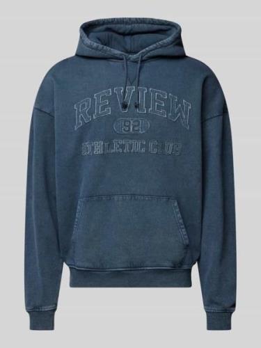 REVIEW Hoodie mit Kapuze in Dunkelblau, Größe L