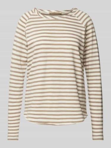 Smith and Soul Longsleeve mit geripptem U-Boot-Ausschnitt in Taupe, Gr...