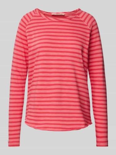 Smith and Soul Longsleeve mit geripptem U-Boot-Ausschnitt in Pink, Grö...