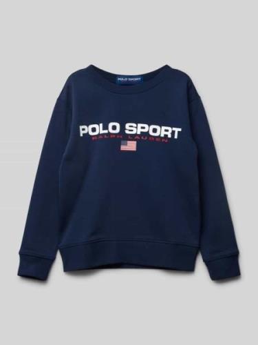 POLO SPORT Sweatshirt mit Label-Print in Marine, Größe L