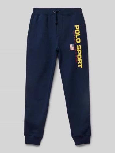 POLO SPORT Sweatpants mit Label-Print in Marine, Größe L