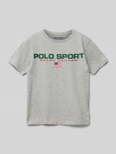 POLO SPORT Regular Fit  T-Shirt aus Baumwolle in Mittelgrau Melange, G...