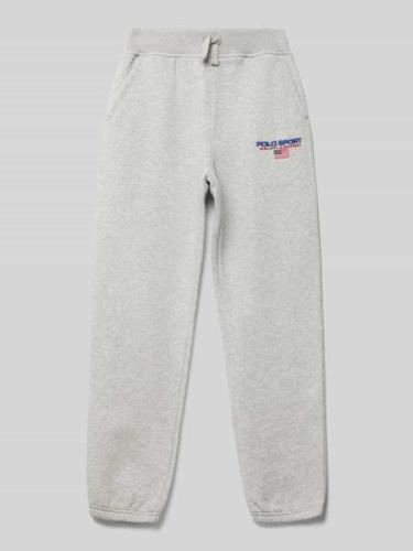 POLO SPORT Sweatpants mit Label-Stitching in Mittelgrau Melange, Größe...