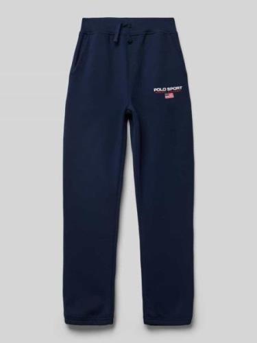 POLO SPORT Sweatpants mit Label-Stitching in Marine, Größe L