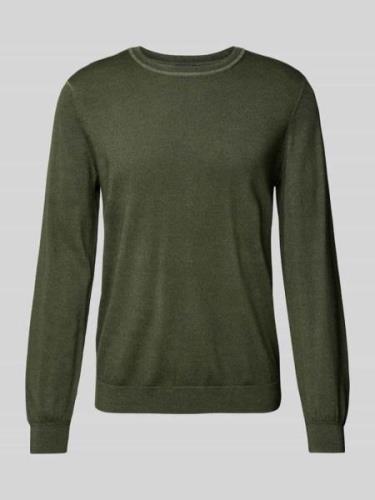 OLYMP Level Five Slim Fit Strickpullover aus Schurwolle mit Rundhalsau...