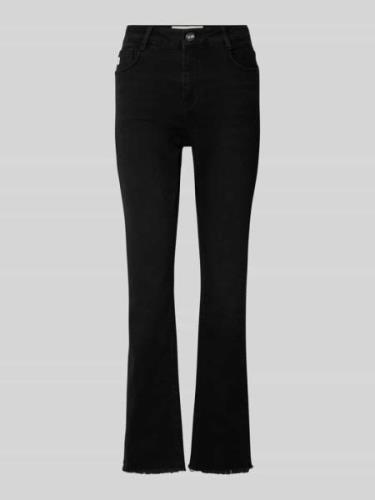 Goldgarn Kick Flare Fit Jeans mit Fransen Modell 'LINDENHOF' in Black,...