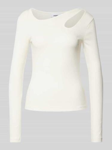 moves Longsleeve mit Cut Out Modell 'Luvie' in Weiss, Größe L