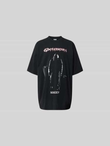 VETEMENTS Oversized T-Shirt mit Label-Print in Black, Größe L