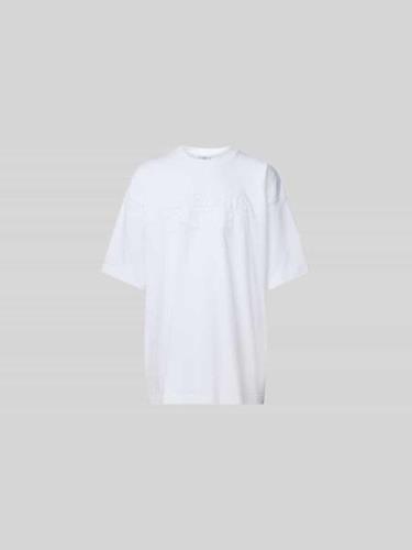 VETEMENTS Oversized T-Shirt mit Label-Detail in Weiss, Größe L