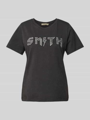 Smith and Soul T-Shirt mit Strasssteinbesatz in Black, Größe L