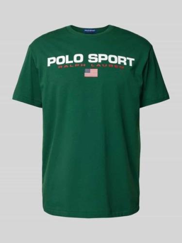 POLO SPORT T-Shirt mit Label-Print in Gruen, Größe L