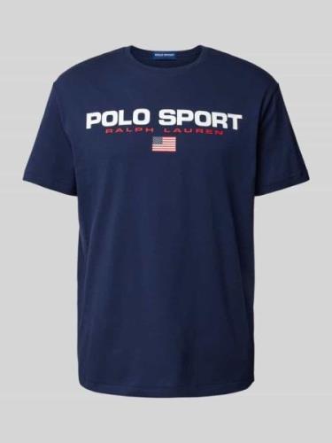 POLO SPORT T-Shirt mit Label-Print in Marine, Größe L